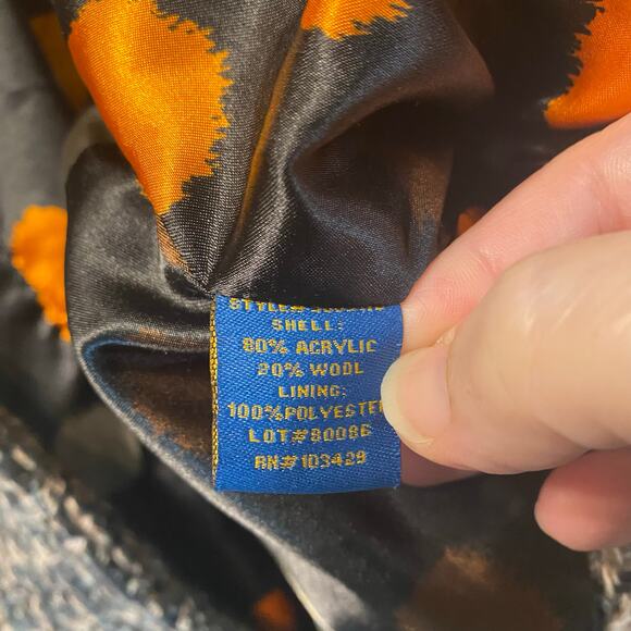 Millard Fillmore Tweed Wrap Vest Jacket Lined Belted Boho Retro Size Large - Picture 11 of 11